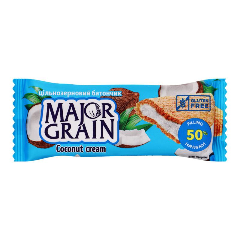 Мультизлакові снеки MAJOR GRAIN з кокосовим кремом 40г